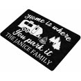Personalized Camping Doormats Black And White Camper Mat RV Rugs For Indoor/Outdoor 18 x 30
