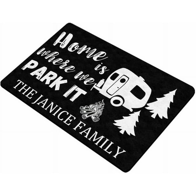 Personalized Camping Doormats Black And White Camper Mat RV Rugs For
