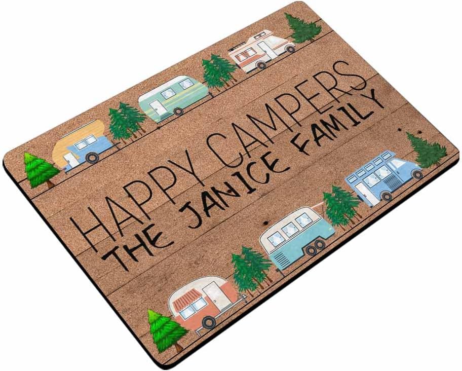Personalized Camping Doormats Decorative Camper Door RV Rugs for Indoor