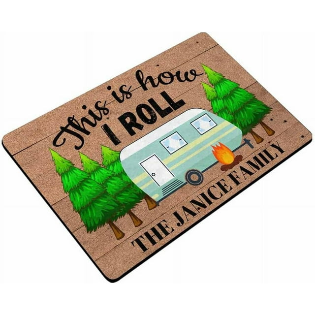 Personalized Camping Doormats Decorative Camper Mat RV Rugs For Indoor/Outdoor 16 x 24 Inches