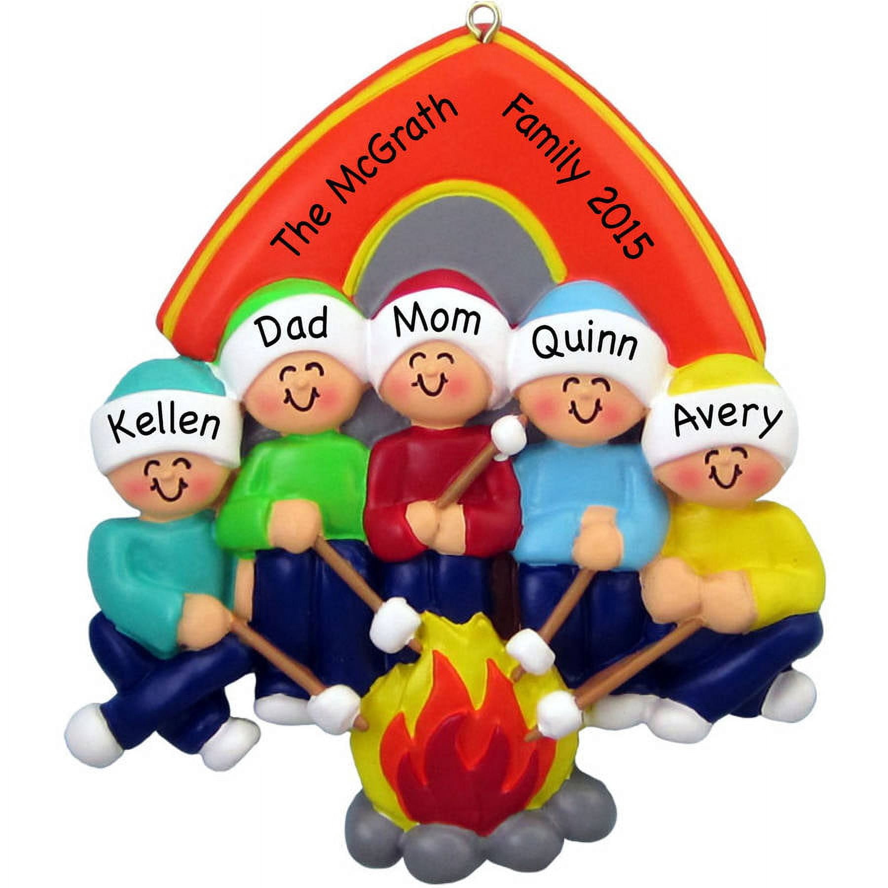 Personalized Camping Family of 4 Ornament