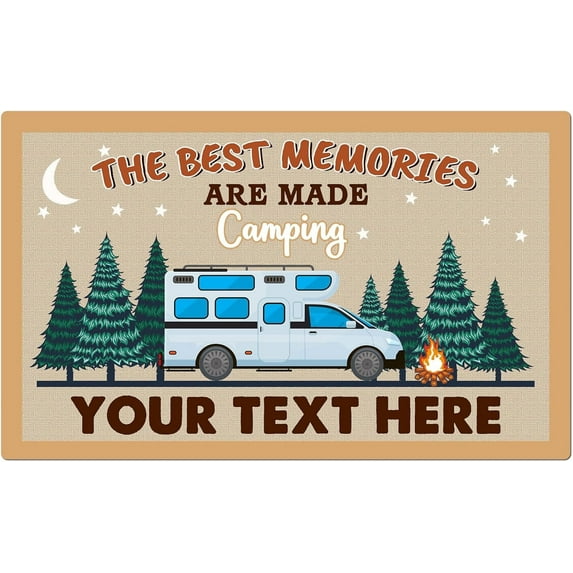 Personalized Camping Mats Rugs Outdoor with Your Name RV Mat Custom Welcome for Indoor Entrance Home Family Doormats Decorative Heavy-Duty 16x24 inch
