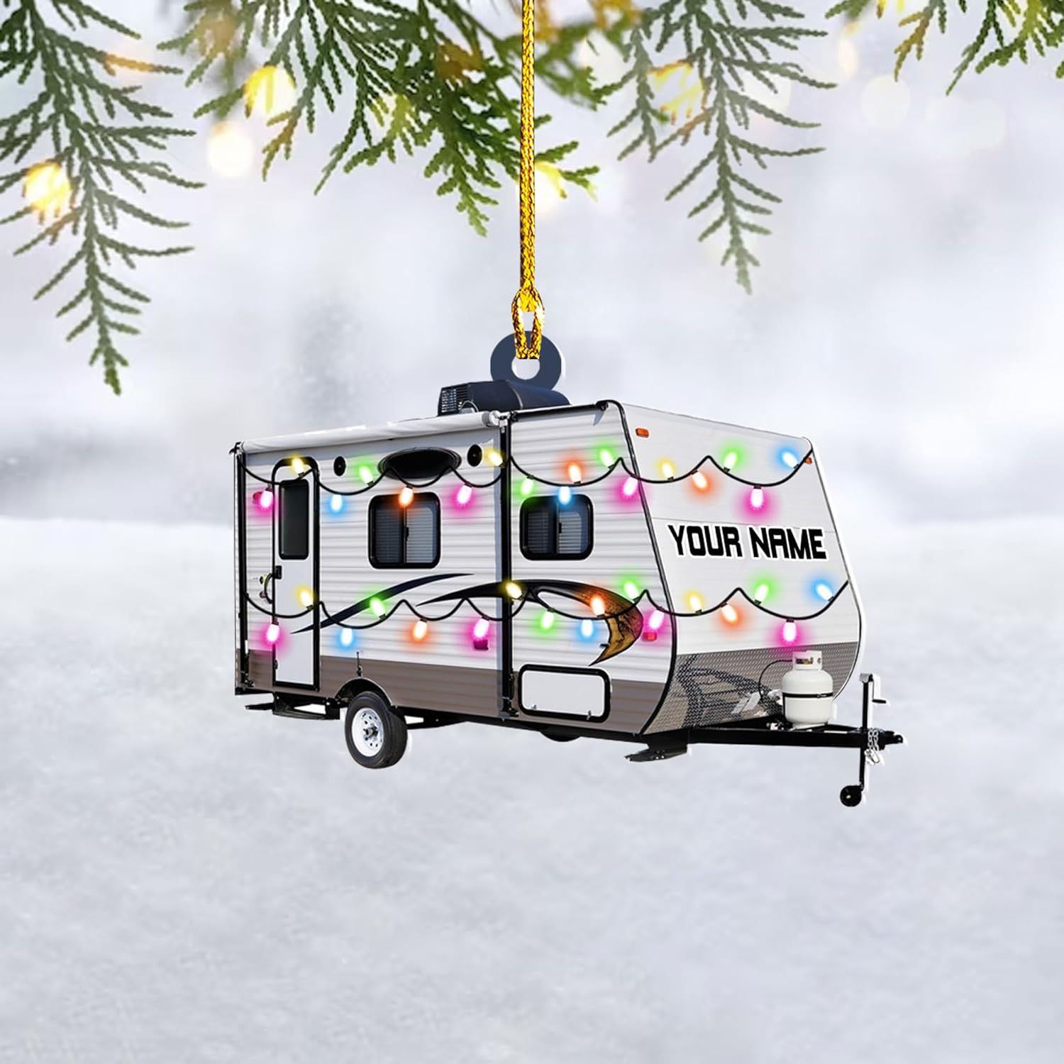 Cape Shore Camper Weihnachtsbaum-Anhänger – Keramik-Wohnwagen Mit Lichter-Deko