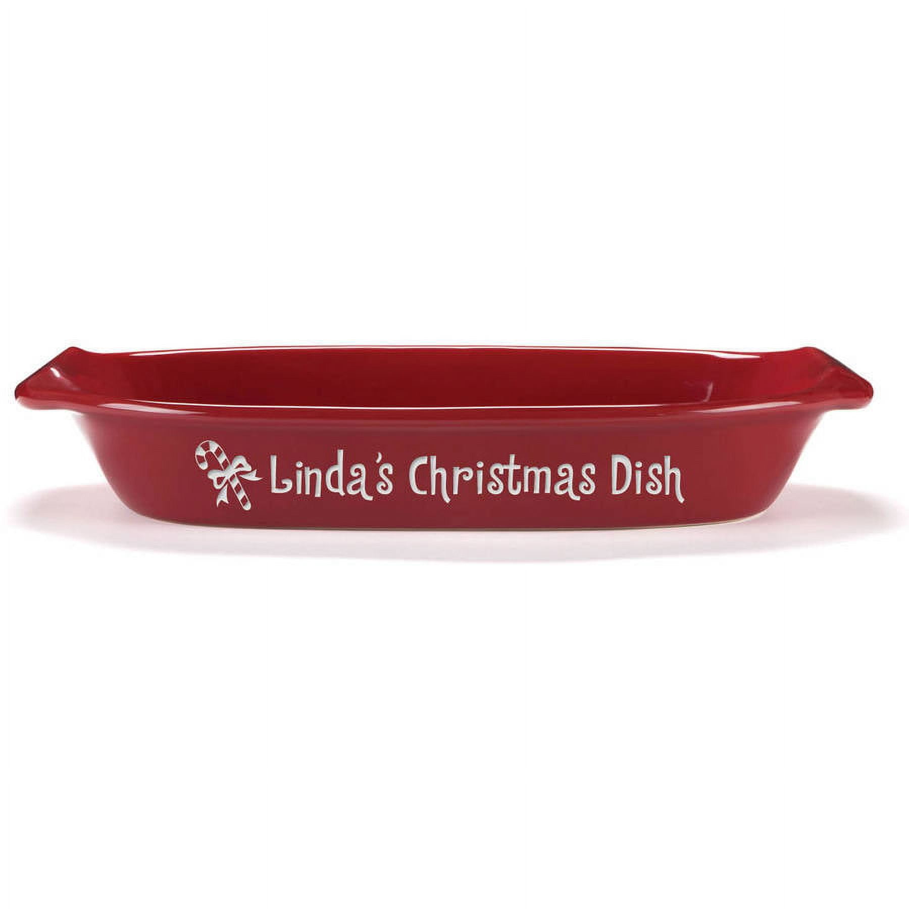Personalized Candy Cane Casserole Dish