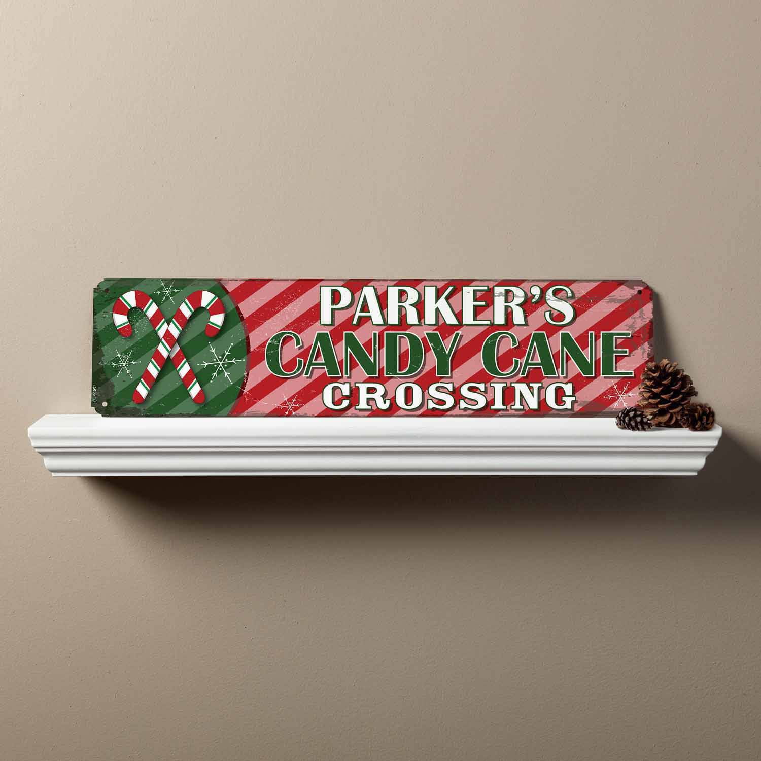 Personalized Candy Cane Crossing Sign