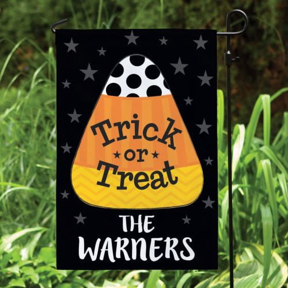 Personalized Candy Corn Family Garden Flag