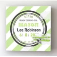 thumbnail image 1 of Personalized Canvas Birth Announcement Nursery Decor Gift, Airplane Design, Custom Name, Date, Weight & Length, Unique Boys & Girls Baby Shower Wall Art Presents, Color Green, Size - 30x30, 1 of 5