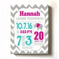 thumbnail image 1 of Personalized Canvas Birth Announcement Nursery Decor Gift, Elephant Design, Custom Name, Date, Weight & Length, Unique Boys & Girls Baby Shower Wall Art Presents, Color Gray # 5, Size - 10X12, 1 of 5