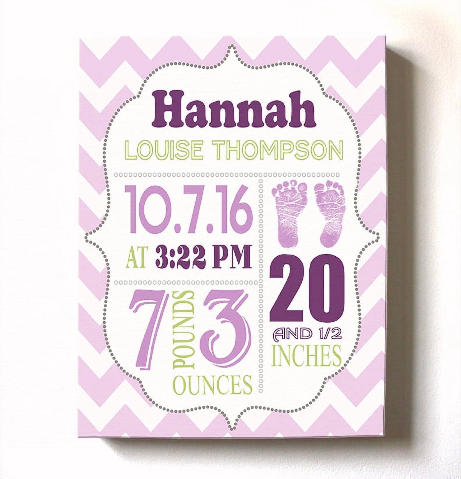 Custom Baby Birth Announcement Canvas - Personalized Owl Nursery Wall Art 8x10 Inches