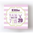 thumbnail image 1 of Personalized Canvas Birth Announcement Nursery Decor Gift, Safari Deer Design, Custom Name, Date, Weight & Length, Unique Boys & Girls Baby Shower Wall Art Presents, Color Light Plum, Size - 16x16, 1 of 5