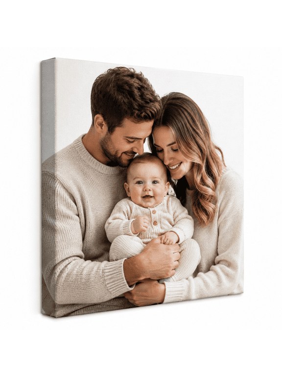 Personalized Canvas Print, Custom Photo on Canvas, Framed HD Canvas Wall Art, Ready to Hang Custom Picture Print, Personalized Family, Wedding, Pet & Couple Photo Gift(8"Lx8"W)