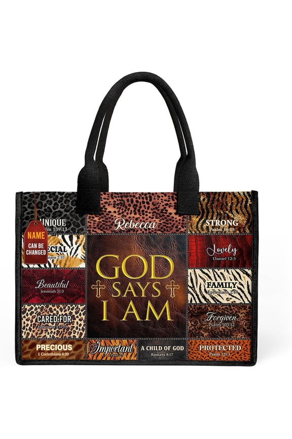 Personalized Canvas Totebag - Premium Canvas Totebag For Women - Christian Gifts For Women - Mothers Day Gifts, God Says I Am, Custom Name Bag