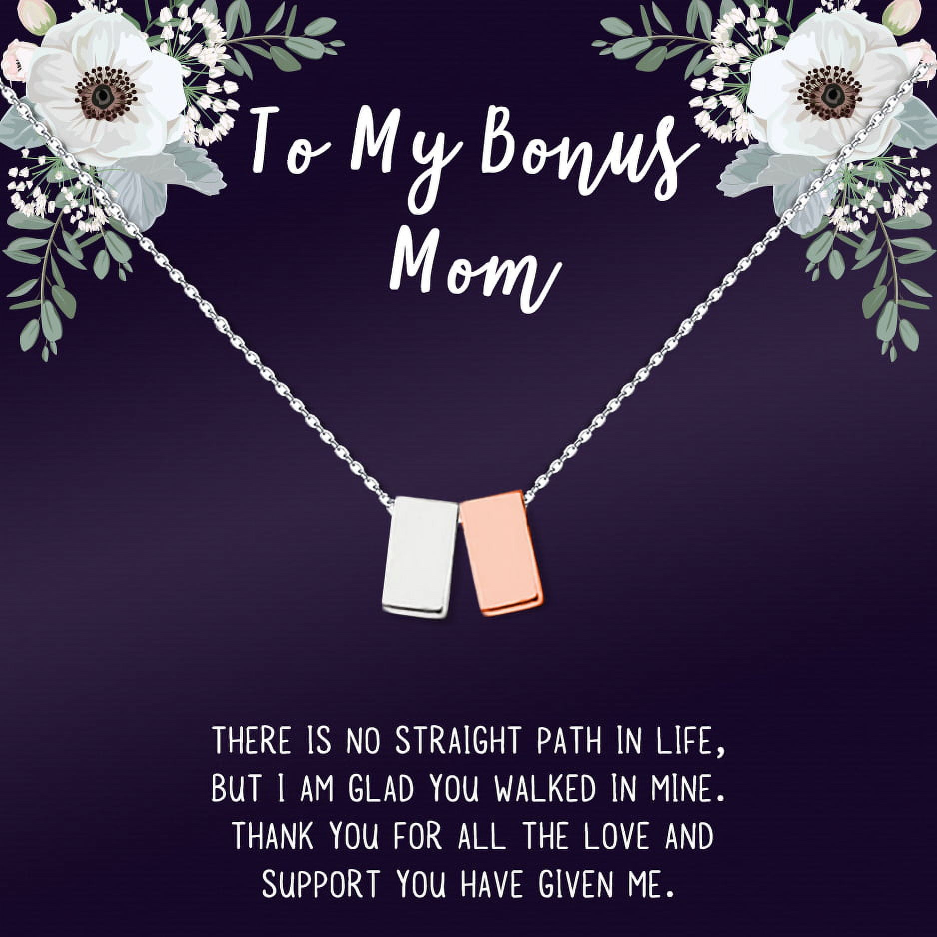 Personalized Card and Necklace for Mother's Day Gift, Gift for Mom, Gift for Her, Custom Card and Necklace for Mom, Cube Necklace for Mom, [Silver-Rose Gold, Personalized Card]