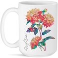 thumbnail image 1 of Personalized Carnation Flower Mug, Watercolor Carnation Ceramic Coffee Cup, Customized Nature Lovers Cup Gift For Friend, Floral White Mug, Custom Name Flower Themed Mug, 1 of 10