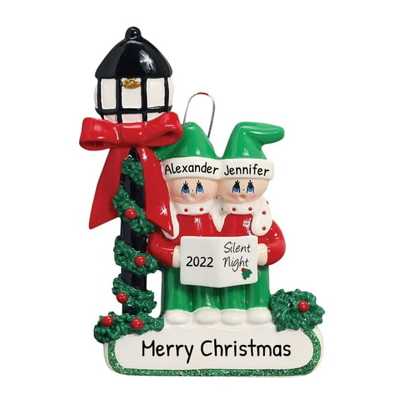 Personalized Caroling Couple Ornament 2024 First Christmas Keepsake 1 Count - Ornaments by Elves