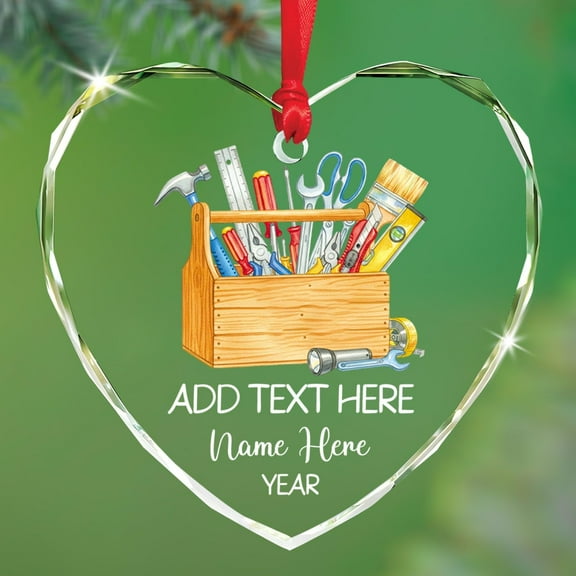 Personalized Carpenter Glass Ornament Xmas 2025, Woodworkers Christmas Ornament Gifts for Carpenters Men Dad, Custom Text & Name Best Carpenter Christmas Tree Keepsake, Handyman Glass Ornaments Decor