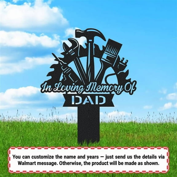 Personalized Carpenter Memorial Garden Stake – Custom Metal Grave Marker with Carpenter Tools – In Loving Memory Sign for Dad, Father, Grandpa – Outdoor Tribute for Father’s Day (6 inches)