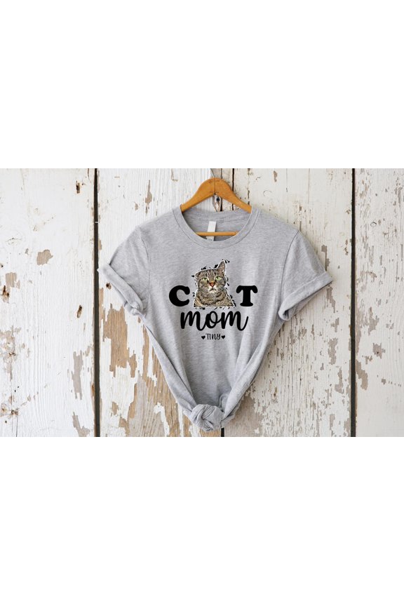 Personalized Cartoon Cat Tshirts Dog Mom Gifts Personalized Cat Shirt Pet Lover Custom Cat