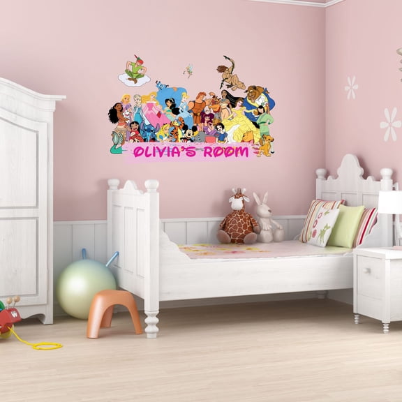 Personalized Cartoon Wall Decals for Kids Room - Gennie Magic Treasure Kids Tv Shows Girls Bedroom With Easy Installation Instructions Custom Name Sticker - Size: 40 In x 28 In