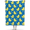 Personalized Cartoon Yellow Duck Baby Blankets with Name, Lightweight