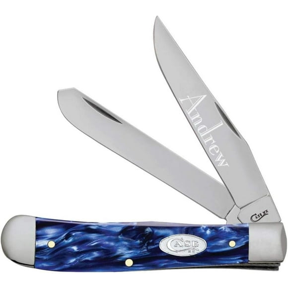 Personalized Case SparXX Blue Pearl Kirinite Smooth Trapper with Free Laser Engraving
