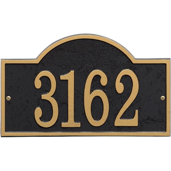 Personalized Cast Metal Address Plaque - Arched Rectangle