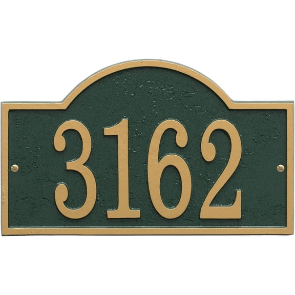 Personalized Cast Metal Address Plaque - Arched Rectangle
