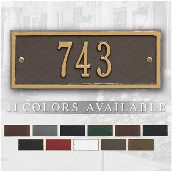 Personalized Cast Metal Address Plaque Custom House Number Sign