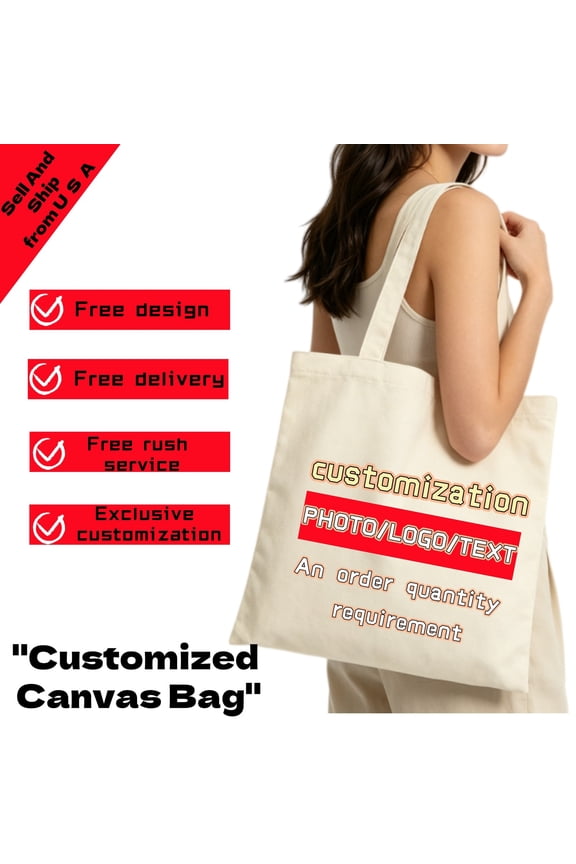 Personalized Cat Mom Canvas Tote Bag Custom Name Photo Daily Carry