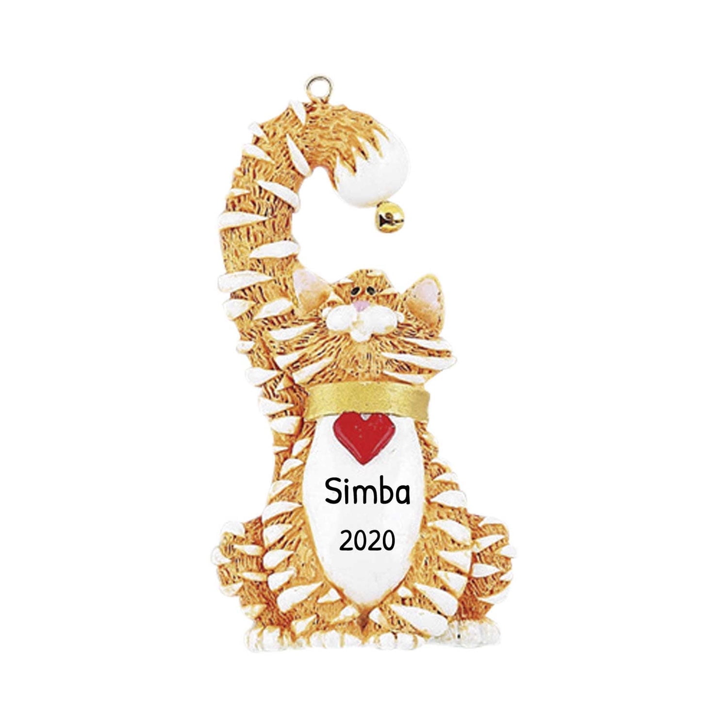 Personalized Cat Ornaments 2024 - Orange Tabby Cat Lover Gifts, Custom Cat Christmas Tree Ornament