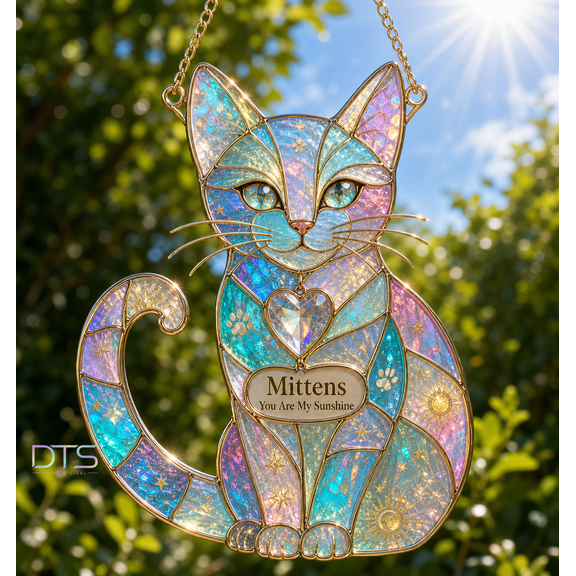 Personalized Cat Suncatcher Acrylic Window Hanging Gift for Cat Lovers