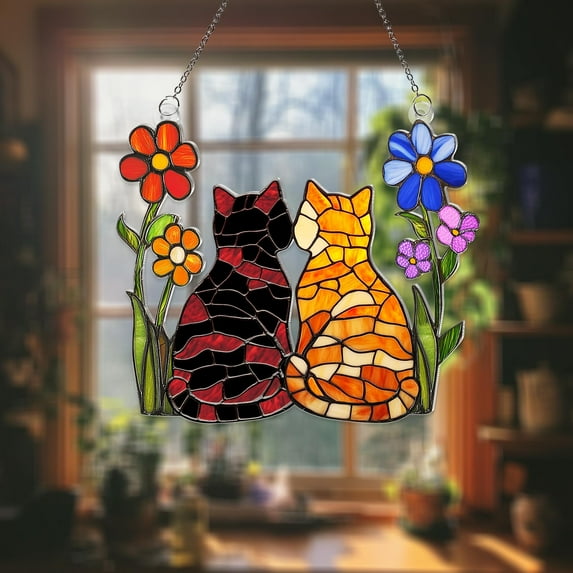 Personalized Cat Suncatcher: Custom Acrylic Window Hanging