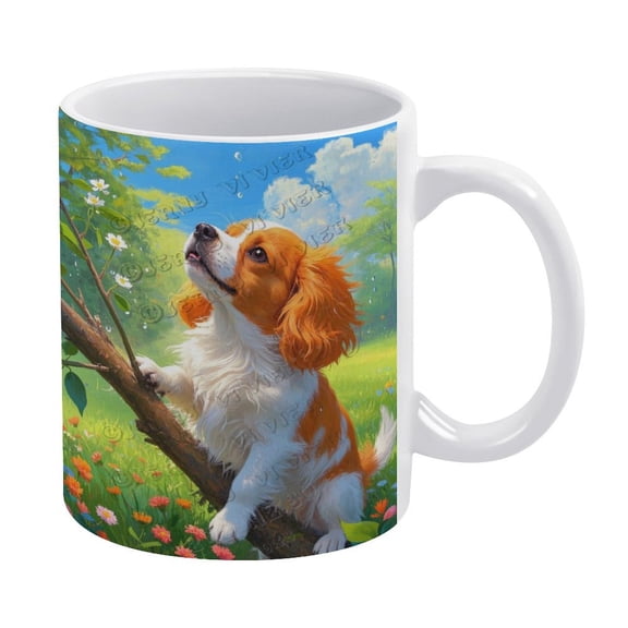 Personalized Cavalier King Charles Spaniel Mug - Custom 11 oz White Ceramic Coffee Cup