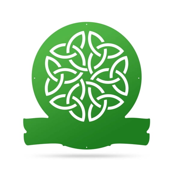 RealSteel Personalized Metal Celtic Dara Knot Monogram (Green, 18")
