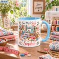 Machine Dessing Personalized Ceramic Coffee Mug, Floral Sewing Machine Design for ...