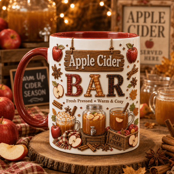 Personalized Ceramic Mug Apple Cider Bar Fall Coffee Cup