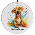 thumbnail image 1 of Personalized Ceramic Ornament, Christmas Ornament, Gift for Mother's day, Father's day, Christmas, Rhodesian Ridgeback Dog Theme, 1 of 6