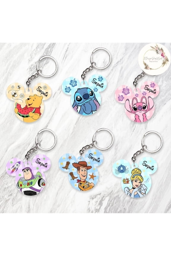 Personalized All Characters Fairytale Keychain, Cute Mouse and Friends, Cute Alien & Blue Alien, Fairytale Park Fairytaleland Family Vacation 2024, Fairytale Fairytale Toy Adventure (1 keychain)