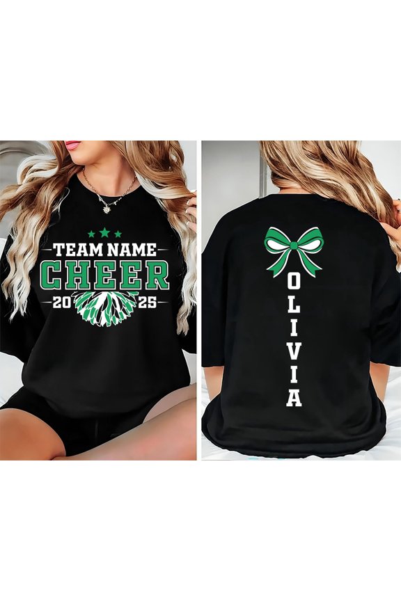 Personalized Cheer Team Name Shirt Custom Cheerleader Gift Shirt Cheer Mom with Name Tee C