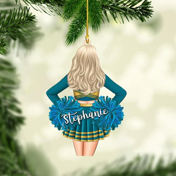 Personalized Cheerleader Ornaments Cheerleader Cheerleading Lovers Ornaments Cheerleading Ornament Gift for Cheerleader Christmas 2025 Cheer Cheerleader Ornaments Xmas (Cheer 13) - 3282 (Blue)