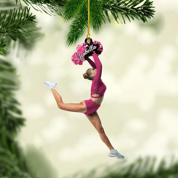Personalized Cheerleader Ornaments Cheerleader Cheerleading Lovers Ornaments Cheerleading Ornament Gift for Cheerleader Christmas 2025 Cheer Cheerleader Ornaments Xmas (Cheer 14) - 3284 (Pink)