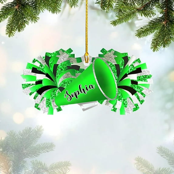 Personalized Cheerleader Ornaments Cheerleader Cheerleading Lovers Ornaments Cheerleading Ornament Gift for Cheerleader Christmas 2025 Cheer Cheerleader Ornaments Xmas (Style 6) - 3579 (Green)
