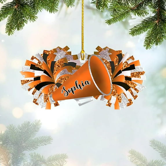 Personalized Cheerleader Ornaments Cheerleader Cheerleading Lovers Ornaments Cheerleading Ornament Gift for Cheerleader Christmas 2025 Cheer Cheerleader Ornaments Xmas (Style 6) - 3579 (Orange)