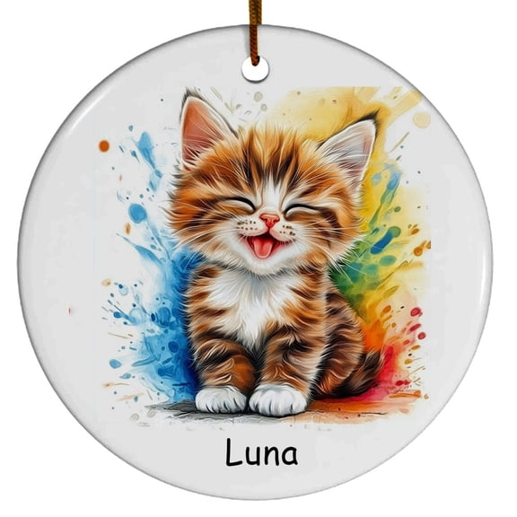 Personalized Cheetoh Cat Christmas Ornament, Customized Ornament with Cat Name, Christmas Ornament, Gift for Mother's day, Father's day, Christmas, Birthday, Gift for Cat Lover