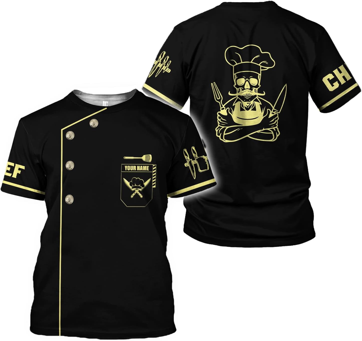 Personalized Chef Shirt Master Chef 3D Shirts Chef Gifts Custom Name ...