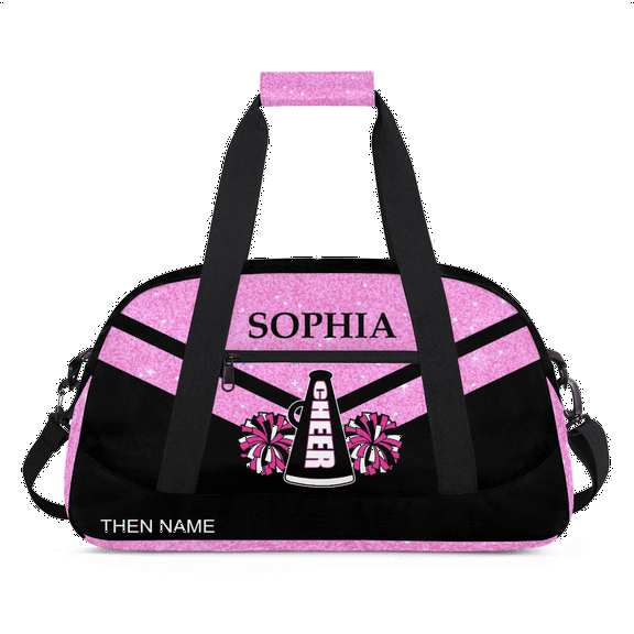 Personalized Children Cheerleading Bag with Name and Team Name Custom Sports Travel Gym Bag Foldable Overnight Weekender Bags for Women Men