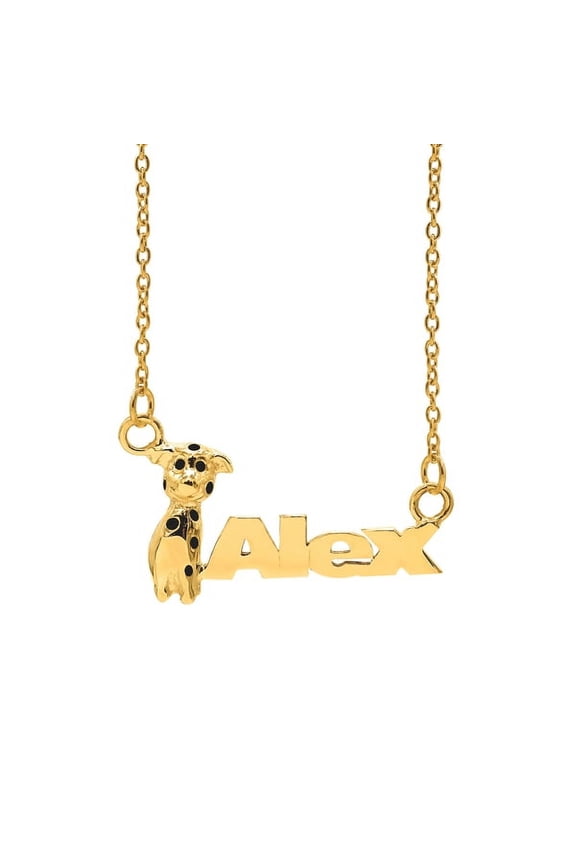 Personalized Children's Name Necklace with Dog Motif