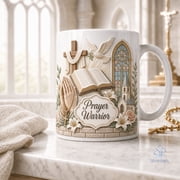 Personalized Christian Coffee Mug Prayer Warrior Ceramic Cup for Daily Devotion Faith Gift