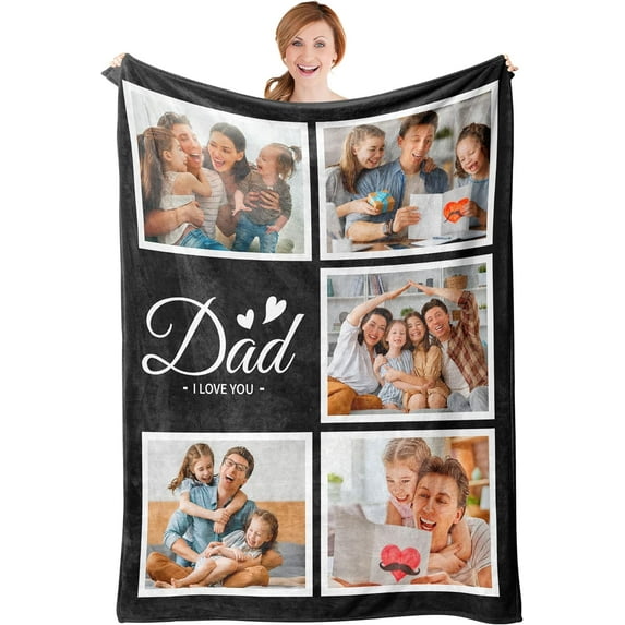 Personalized Christmas Birthday Gifts for Mom from Daughter Son Kids Custom Throw Picture Blanket Customized Blanket with Photos for Women, Grandma, Mother in Law 40"X50"
