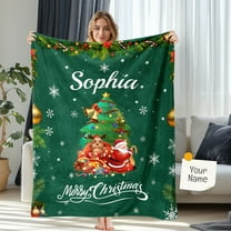 Personalized Christmas Blanket - Custom Blanket Throw with Name, Christmas Gifts
